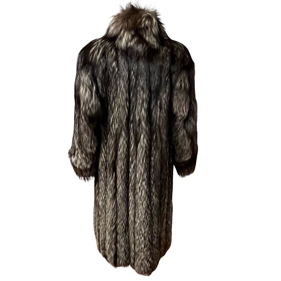Vintage Womens Natural Silver Fox Genuine Fur Coat Size Small Marshall Field's - Picture 6 of 9